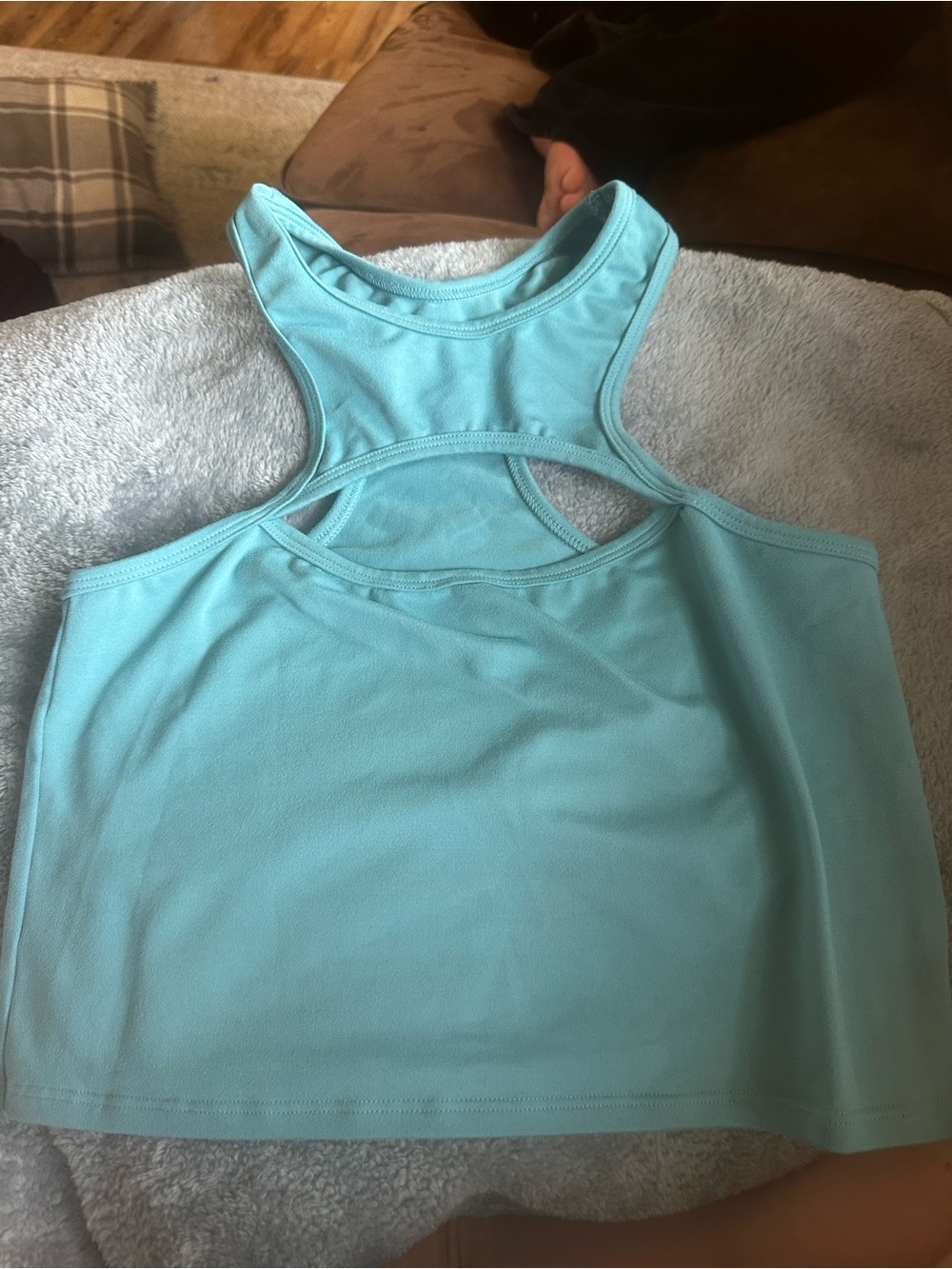 Bombshell Sportswear Teal Stretch Crop Tank